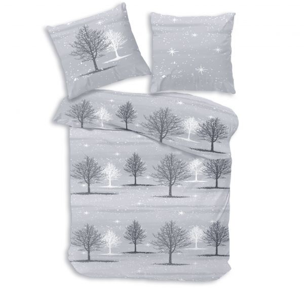 Biber Bettwäsche 2tlg. 135/200 cm 47835-423 Winterlandschaft grey